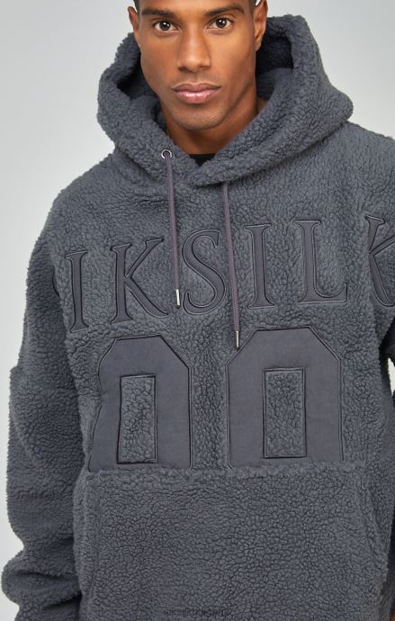облекло SikSilk charcoal borg 89 суичър с апликация над главата мъже 486F8458