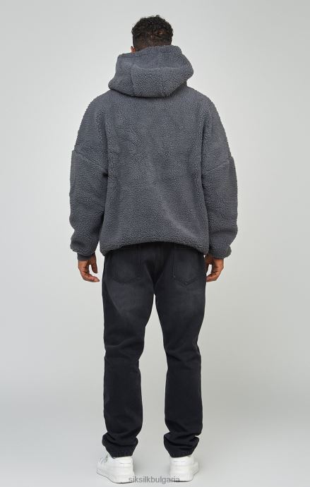 облекло SikSilk charcoal borg 89 суичър с апликация над главата мъже 486F8458