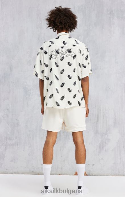 облекло SikSilk x овъргайз риза с принт екрю space jam мъже 486F8463