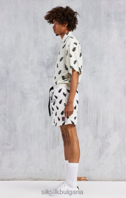облекло SikSilk x овъргайз риза с принт екрю space jam мъже 486F8463