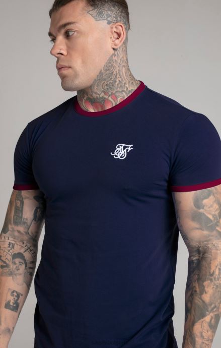 облекло SikSilk тъмносиня тениска с къс ръкав мъже 486F8366