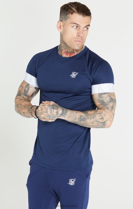 облекло SikSilk тъмносиня тениска с еластични маншети мъже 486F8369