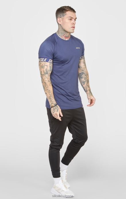 облекло SikSilk тъмносиня спортна тениска мъже 486F8371