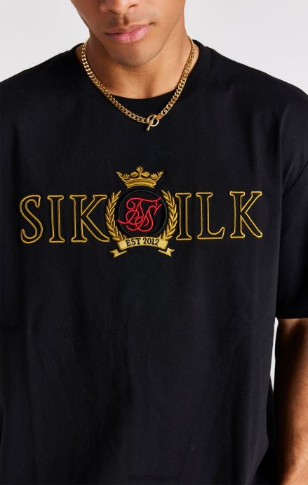 облекло SikSilk голяма тениска с черен герб мъже 486F8373