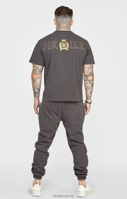 облекло SikSilk тениска от черно фолио мъже 486F8375