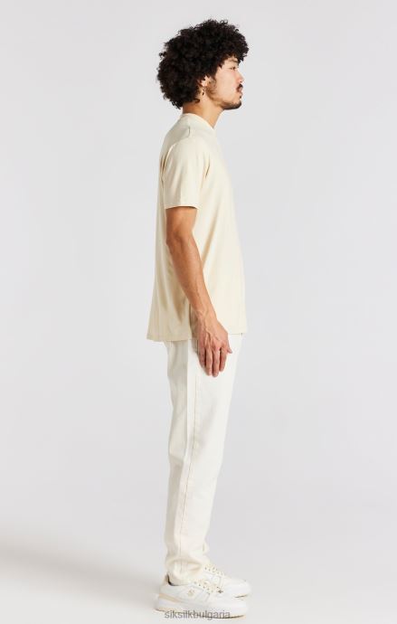 облекло SikSilk бежова тениска с висока яка мъже 486F8378