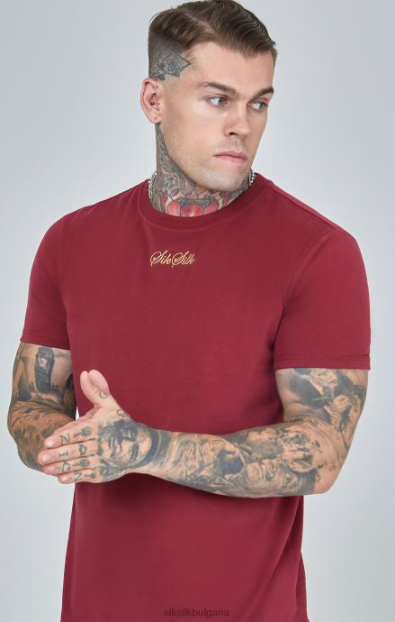 облекло SikSilk голяма тениска с лого в бордо мъже 486F8386