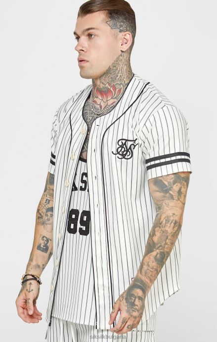 облекло SikSilk бежова бейзболна фланелка мъже 486F8391