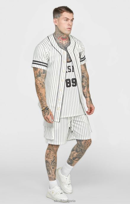 облекло SikSilk бежова бейзболна фланелка мъже 486F8391