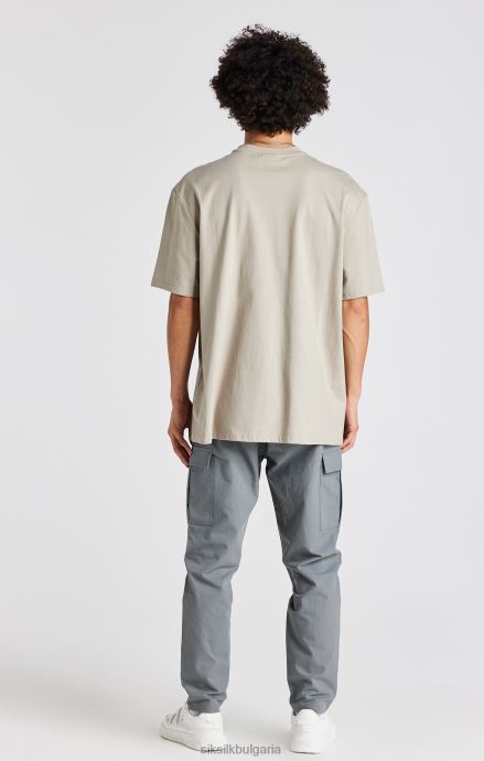 облекло SikSilk бежова тениска с големи вериги мъже 486F8392