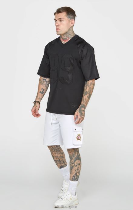 облекло SikSilk черна голяма тениска с къс ръкав мъже 486F8402