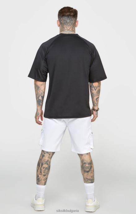облекло SikSilk черна голяма тениска с къс ръкав мъже 486F8402