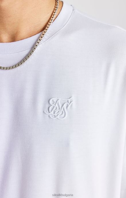 облекло SikSilk огромна тениска с лилав принт с къс ръкав мъже 486F8405