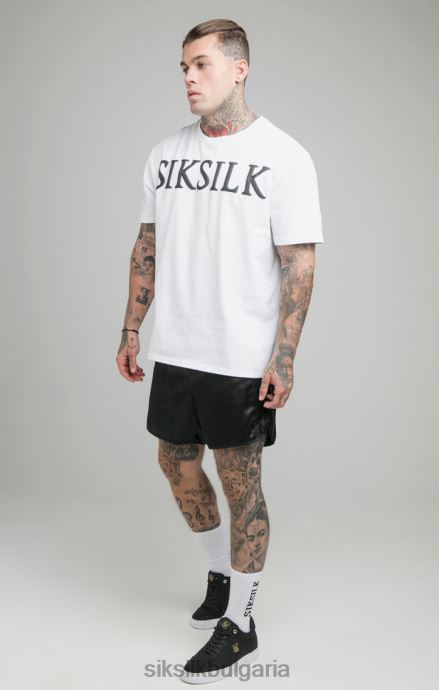 облекло SikSilk бяла спокойна тениска мъже 486F8406