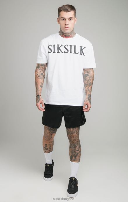 облекло SikSilk бяла спокойна тениска мъже 486F8406