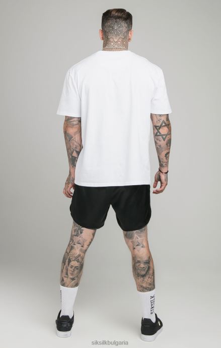 облекло SikSilk бяла спокойна тениска мъже 486F8406