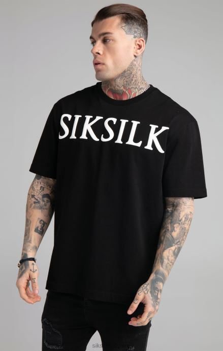 облекло SikSilk черна спокойна тениска мъже 486F8407