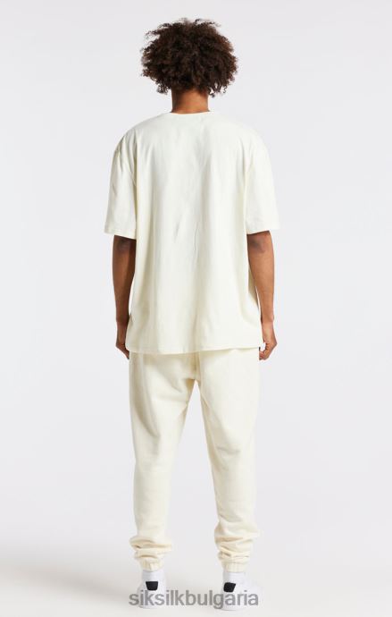 облекло SikSilk Голяма тениска с университетски принт в екрю мъже 486F8409