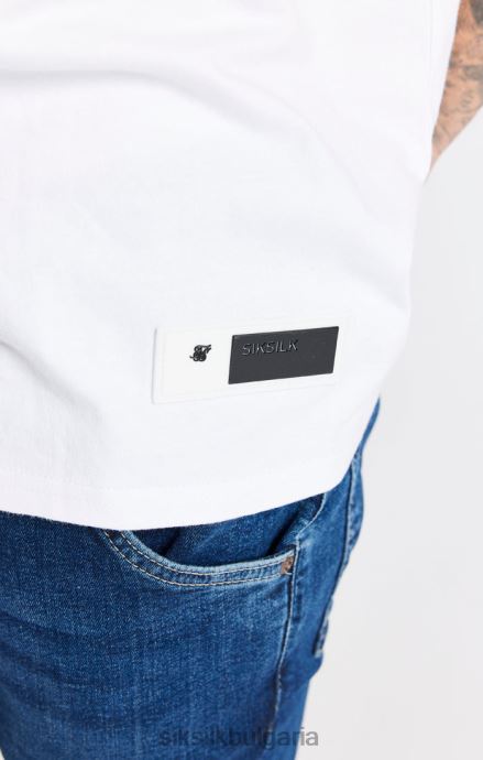 облекло SikSilk бяла овърсайз тениска мъже 486F8410