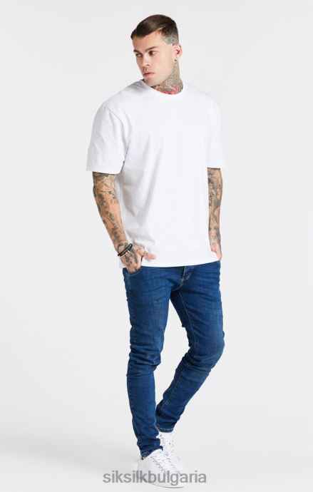 облекло SikSilk бяла овърсайз тениска мъже 486F8410
