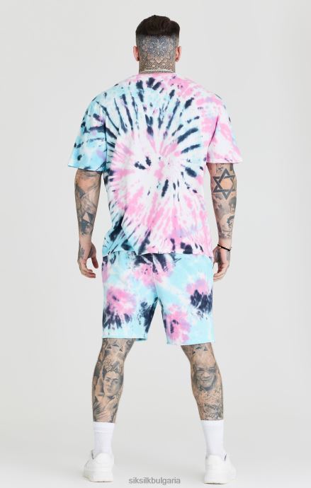 облекло SikSilk извънгабаритна тениска tie dye varsity мъже 486F8403