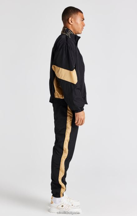облекло SikSilk черно бомбър яке с панели мъже 486F8468