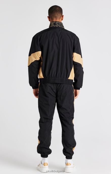 облекло SikSilk черно бомбър яке с панели мъже 486F8468