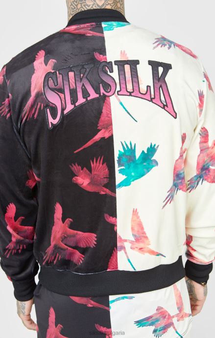 облекло SikSilk бомбър яке с щампа екрю мъже 486F8469