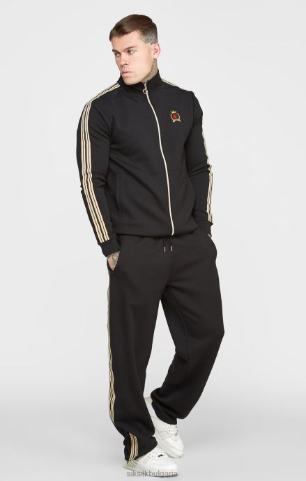 облекло SikSilk черно спортно яке с гребен с фуния мъже 486F8476