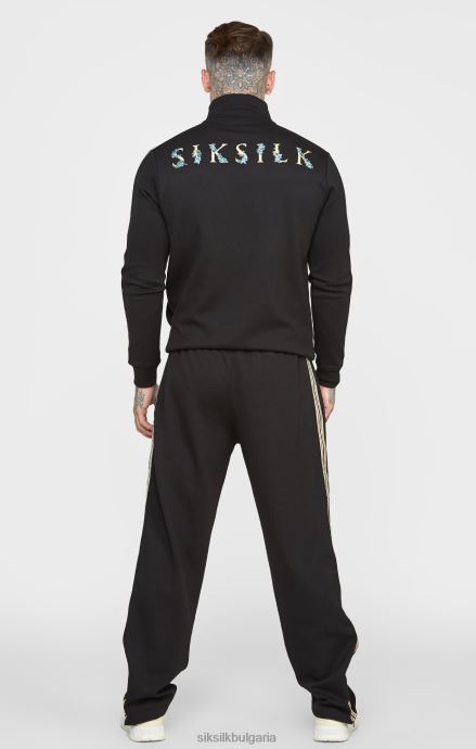 облекло SikSilk черно спортно яке с гребен с фуния мъже 486F8476