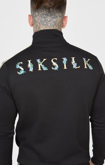 облекло SikSilk черно спортно яке с гребен с фуния мъже 486F8476