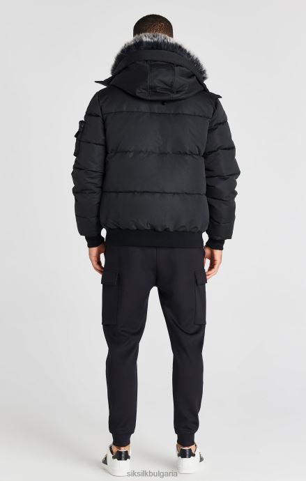 облекло SikSilk черно бомбър яке мъже 486F8483