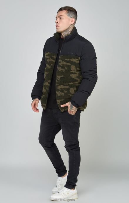 облекло SikSilk черно яке от шерпа мъже 486F8485