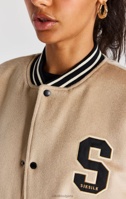 облекло SikSilk юбилейно университетско сако в цвят екрю мъже 486F8486