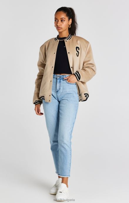 облекло SikSilk юбилейно университетско сако в цвят екрю мъже 486F8486