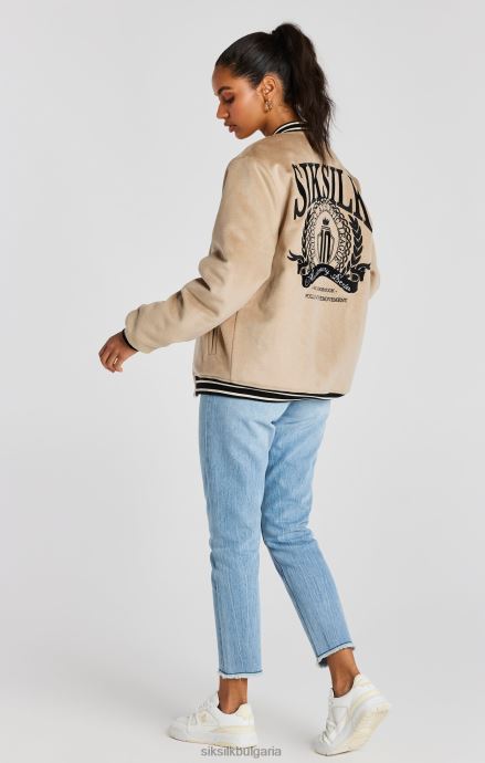 облекло SikSilk юбилейно университетско сако в цвят екрю мъже 486F8486