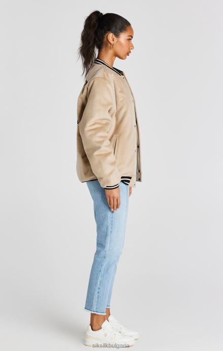 облекло SikSilk юбилейно университетско сако в цвят екрю мъже 486F8486