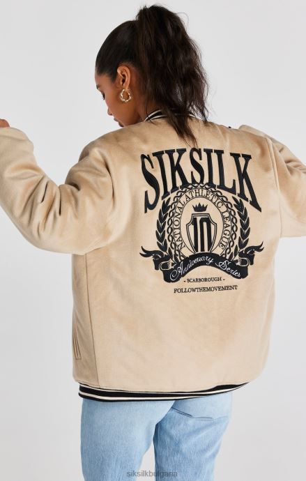 облекло SikSilk юбилейно университетско сако в цвят екрю мъже 486F8486