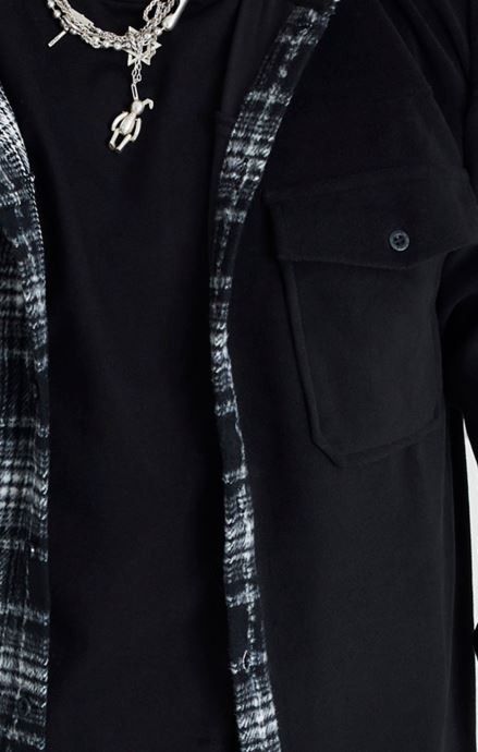 облекло SikSilk черна контрастна риза с качулка мъже 486F8490