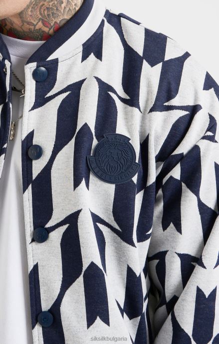 облекло SikSilk x меси военноморски бомбардировач с монограм мъже 486F8498