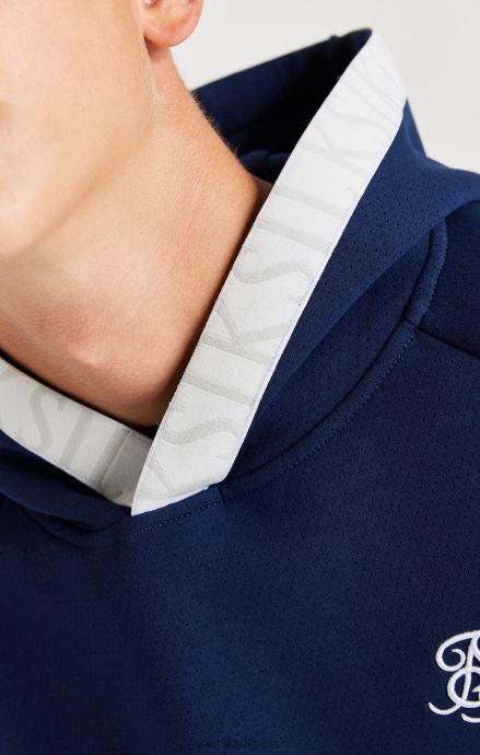 облекло SikSilk динамична качулка през главата - тъмносиньо и бяло момчета 486F8292