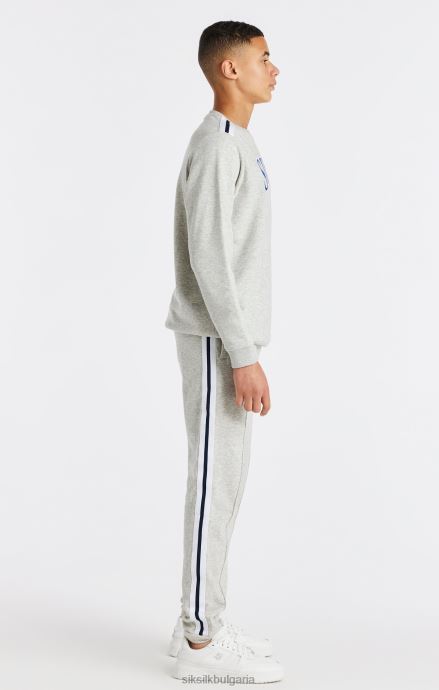 облекло SikSilk сив суитшърт Marl Varsity crew момчета 486F8296