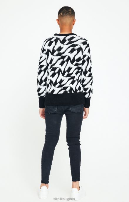 облекло SikSilk x messi черен масивен плетен пуловер момчета 486F8286