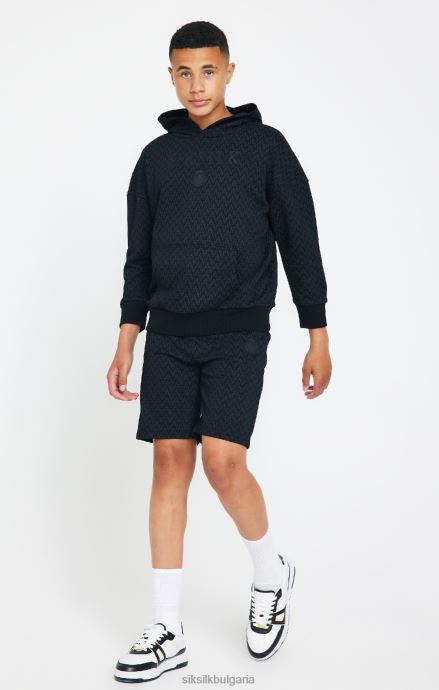 облекло SikSilk x огромна качулка с черен принт на messi момчета 486F8288