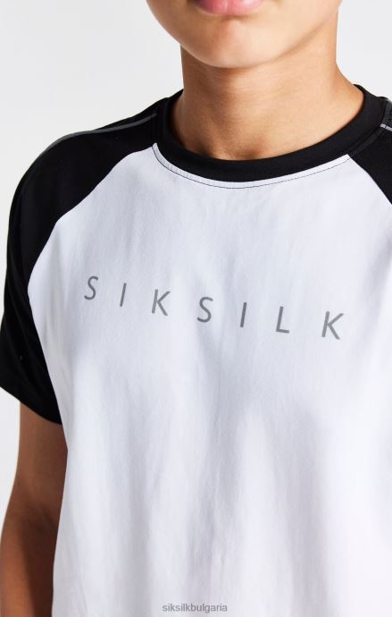 облекло SikSilk бяла реглан тениска момчета 486F8284