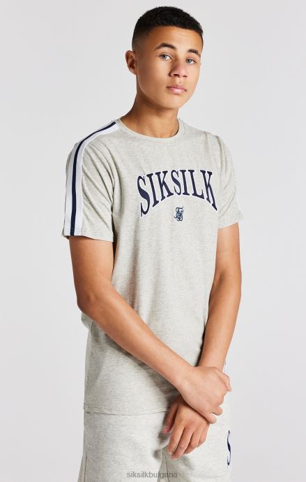 облекло SikSilk сива университетска тениска marl момчета 486F8283