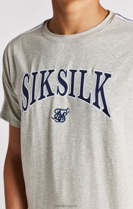 облекло SikSilk сива университетска тениска marl момчета 486F8283