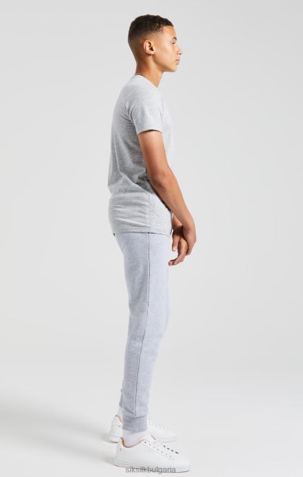 облекло SikSilk x messi grey marl тениска за фитнес момчета 486F8281