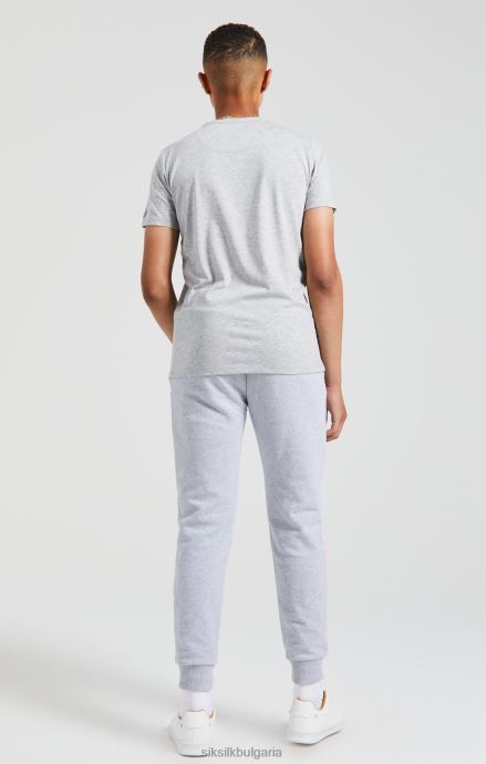 облекло SikSilk x messi grey marl тениска за фитнес момчета 486F8281