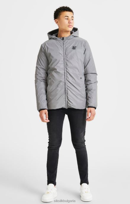 облекло SikSilk сиво двустранно балон яке момчета 486F8298